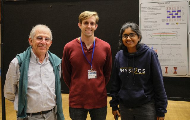 Prof. Michel Devoret with Student Organizers Jeremy Estes and Dr. Jaya Venkatraman